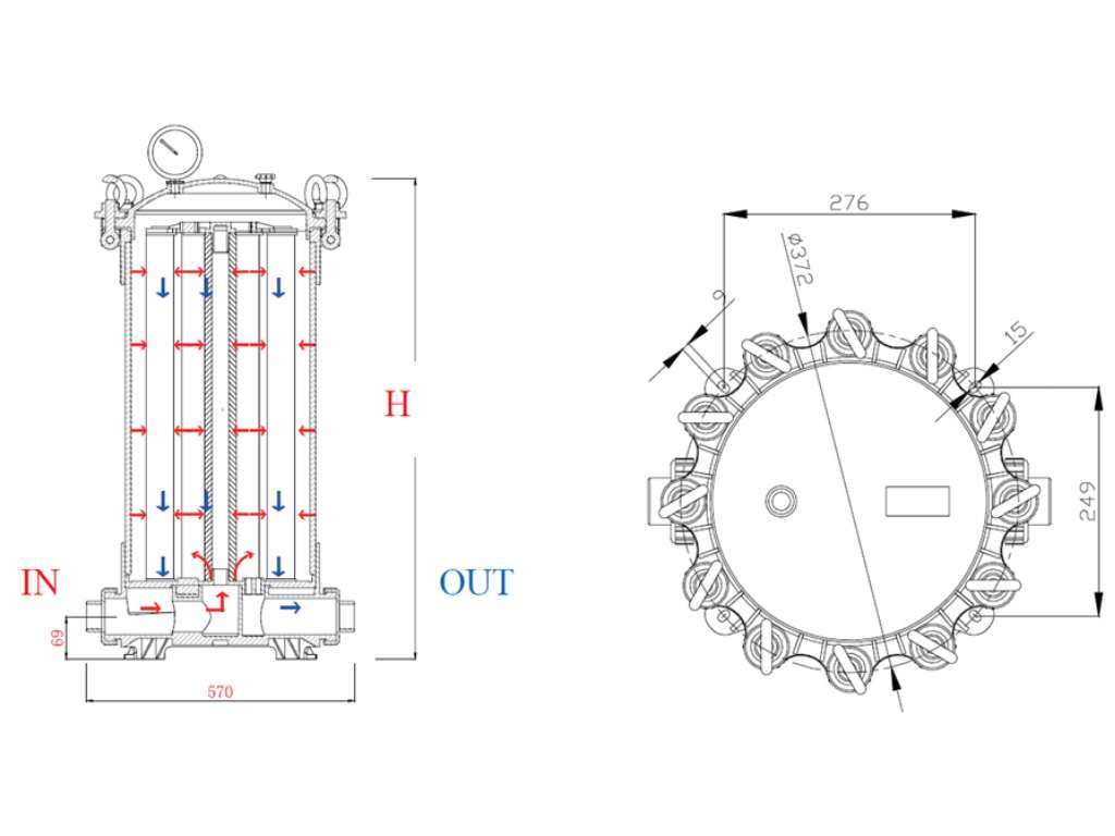 Корпус мультипатронного фильтра HPCF-9x30SL